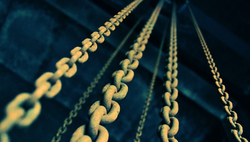 Chains used for construction