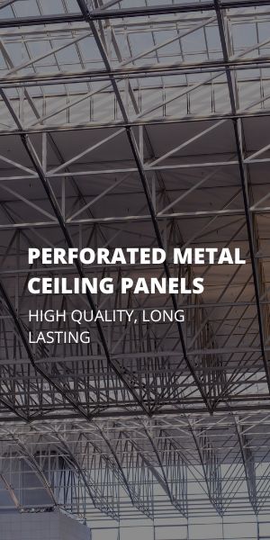 Perforated metal ceiling panels